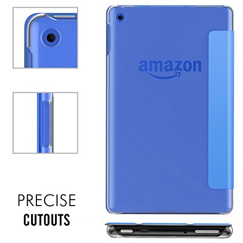 MoKo Hülle für All-New Amazon Fire HD 8 Tablet (7th Generation – 2017 Modell) – Ultra Slim Lightweight Smart Cover mit Durchschaubar Rückseite Schutzhülle für das neue Fire HD 8, Blau - 5