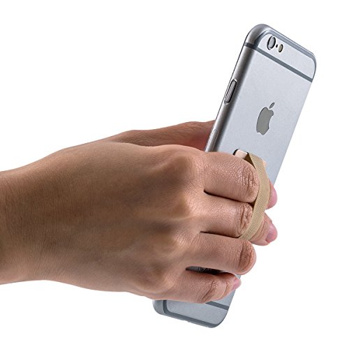 kwmobile Finger-Halterung Slim Smartphone Halter fÃ¼r die Hand, fÃ¼r verbesserte Einhandbedienung - FÃ¼r iPhone 6 Plus, Samsung Galaxy S6, Sony Xperia und mehr in Gold