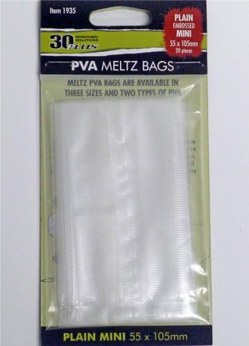 30 Plus PVA MELTZ BAGS PLAIN MINI 55mm x 105mm Bag of x 20 1935