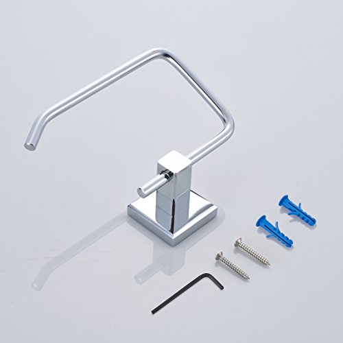 Aothpher Moderne Wandhalterung Toilettenpapierrollenhalter Badezimmer-Gewebe-Rack ，Verchromte，Edelstahl, Silber, Square Basis - 4