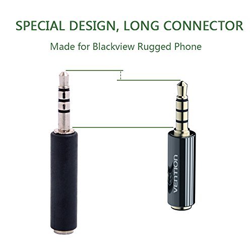 Adattatore Audio Jack per Blackview Rugged Smartphone, Connettore PiÃ¹ Lungo maschio a 3.5mm Femmina Jack Cuffie 100% per Blackview Cellulari