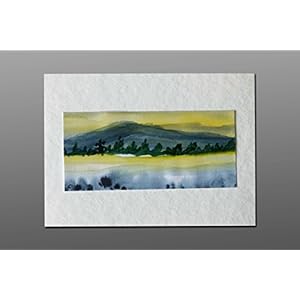 Postkarte + Briefumschlag / Landschaft No 7 / Unikat / Aquarellkarte