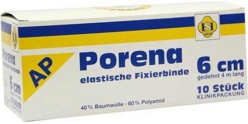 Porena Tie Elastic Gauze Bandage 6 cm White or Cello Pack of 10