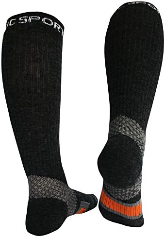 Premium Marino Wool Compression Socks, Reinforced Ankle and Arch Support, Pressure dispersing heal, Enhanced stability of ankles, Ideal for Running, Cycling, Hiking, Flight Travel and Much More (M-L - Men 4-8/ Women 4.5- 7.5)