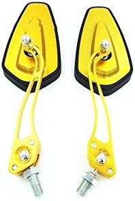 JxucTo Yellow Motorcycle Conversion Rotating Rearview Motorcycle Hand Mirror View Cars Rectangle Mirror