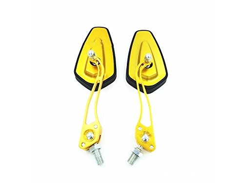 JxucTo Yellow Motorcycle Conversion Rotating Rearview Motorcycle Hand Mirror View Cars Rectangle Mirror