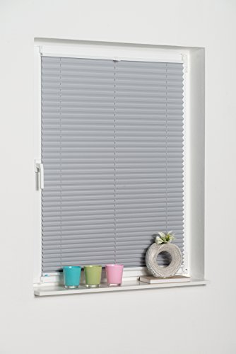 K-home Klemmfix-Plissee Palma Grau 100 x 130 cm +++Verdunklung+++ - 4