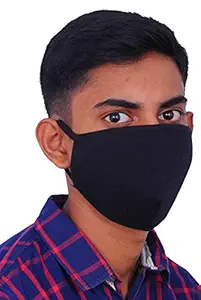 5 PIC Of Reusable Washable N95 Model Black Colour Soft Pad Cotton Mask For Pollution and Bike Riding