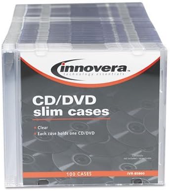 CD/DVD Polystyrene Thin Line Storage Case, Clear, 100/Pack