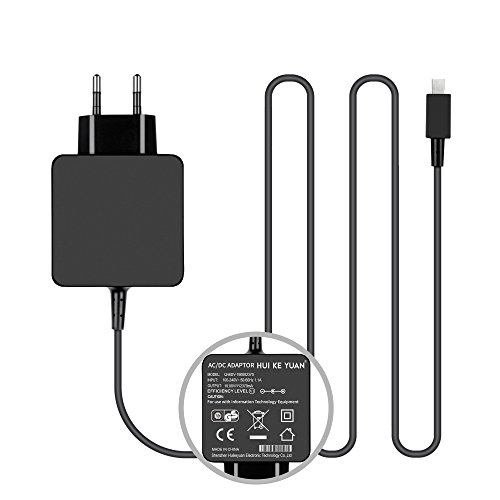 [TUV GS LISTED] HUIKEYUAN 19V 45W 33W Notebook Ladekabel Netzteil für Asus Eeebook X205 X205T X205TA X205TA-DH01 X205TA-US01 X205TA-UH01 X205TA-DS01 E202 E205 E205SA E202SA T100HA, ASUS Transformer Book Flip TP200 TP200S TP200SA, 100% Kompatibel mit 90XB02SN-MPW010, 01A001-0342100, AD890526, ADP-33AW AD, ADP-33AW B, HATM0103
