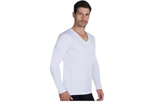 YSABEL MORA Camiseta Interior Térmica Cuello Pico Manga Larga Hombre Retención de Calor y Comodidad para Invierno con Tecnología Térmica y Ajuste