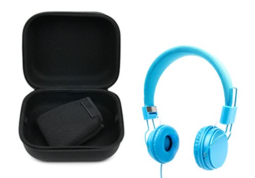 Preisvergleich Produktbild DURAGADGET´s stabile und geräumige Spielebox für das Auto inkl. Blauer Kopfhörer