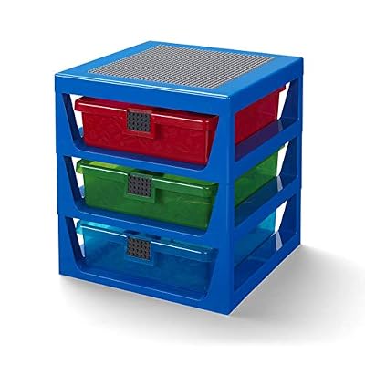 LEGO 40950002 Étagère de Rangement 3 tiroirs Bleu Taille Unique
