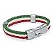 Produktbild TRIXES geflochtenes Armband in den Farben der italienischen Trikolore grün weiß und rot Unisex Armband für Sportveranstaltungen und nationale Events