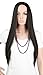 S-noilite 26" Straight Dark Black Half Wig 3/4 Full Head Hair Fall no Bangs Heat Resistant Wig