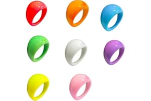 HUUiWAA 30 bunte Harz-Ringe, breit, dick, Kuppel, Finger, stapelbar, Gelenkring, Retro, Acryl, transparent, Vintage-Schmuck, Kunststoff, Kein Edelstein