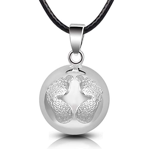 EUDORA Harmony Ball Ange des Sons Collier Pendentif Balle de Musique Carillon pour Maman bébé Dames Beau Cadeau de Bijoux, 114cm + 76.2cm