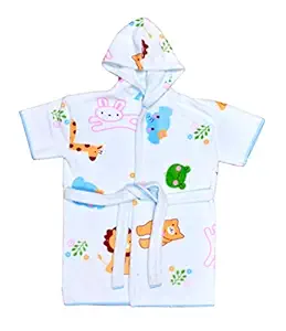 THE LITTLE LOOKERS Swimming Bath Gown for Kids, Bath Gown for Baby Boys/Baby Girls | Swimming Gown for Kids (Bunny Hood Blue, 6 Months-2 Years(Small))