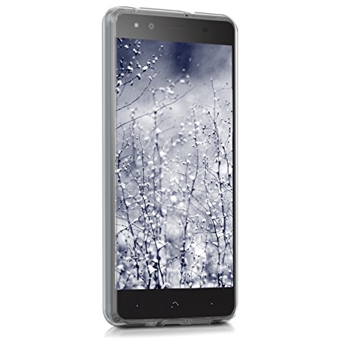 kwmobile Funda para bq Aquaris X5 Plus - Carcasa de  TPU  para m  vil y dise  o Azteca en  Azul Violeta Transparente 