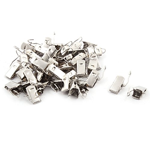 sourcingmap® 40Stück Silber Metall Sprung Vorhang Krokodil klemmen mit Haken de