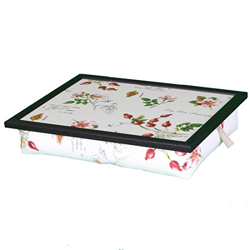Andrew´s Knietablett Laptray mit Kissen Tablett für Laptop Hagebutte Allover