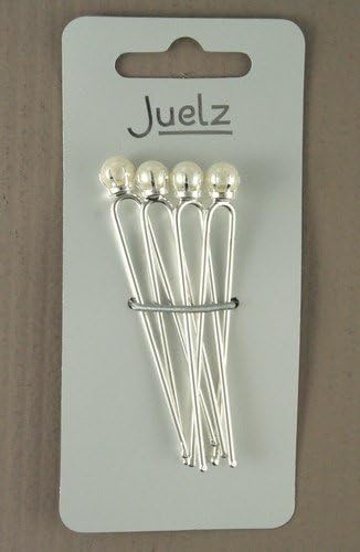 Card of 4 Single Pearl Hairpins 6cm. i5614
