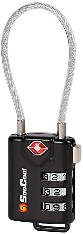 TSA Approved Luggage Cable Locks,Set-Your-Own Combination Alloy Body Lock,1 Pack