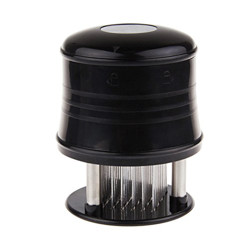 Tailcas® 56 Klingen Edelstahl Fleischzartmacher Fleischstecher Fleischhammer Fleischklopfer Küchenhelfer für Grill, Marinieren, Steaker und Schnitzel - schwarz