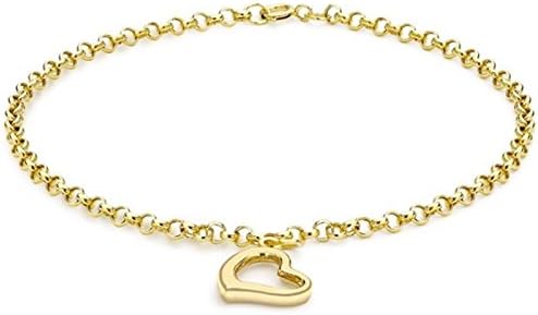 9ct SOLID YELLOW GOLD OPEN HEART LOVE BRACELET + GIFT BOXED + FREE GIFT A TOWN TALK BRILLIANT GOLD POLISHING CLOTH