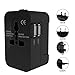 Price comparison product image Universal Travel Power Adaptor For UK/USA/EU/AUS 200 Countries, With 2 USB Charging Ports, International Wall Travel Plug AC Socket For Apple, IPhone, IPad, Samsung, Huawei, Android Phones, Tablets And More - Black