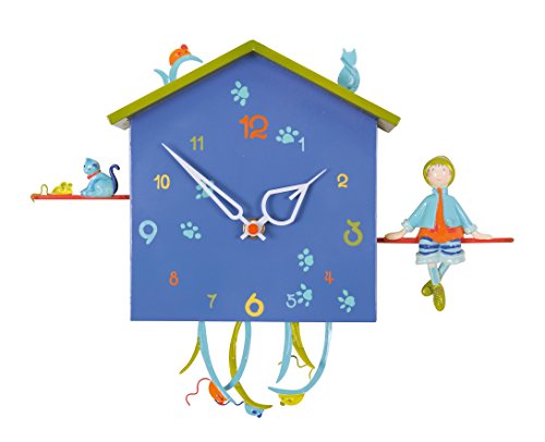 The Bird Boat alabonneheure Clock Boy And Cat