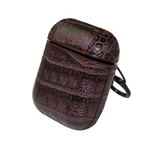Preisvergleich Produktbild Fcostume Ledertasche Schutzhülle Schutztasche für Apple AirPods 1th (Kaffee)
