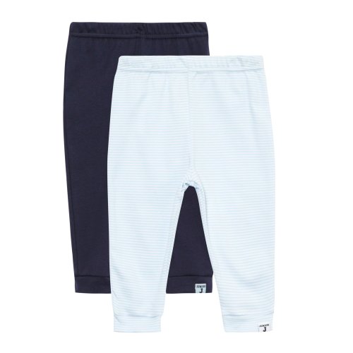Designer Babies Pack Of Two Navy Plain And Striped Jersey Bottoms Newborn