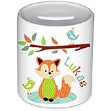 Spardose, Fuchs, mit Namen, für Kinder, Geschenk, Kinderspardose, Geschenk Taufe, Sparschwein, Geldgeschenke,