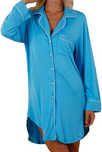 BIUBIONG Women's Modal Nightgown Retro Turndown Collar Boyfriend Pijama Shirt Spring Tracksuit, 6 Colores