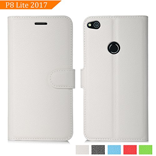 Huawei P8 Lite 2017 Hülle, IVSO Hohe Qualität Advanced Shock Absorption Technology Case Folio Tasche Cover für Huawei P8 Lite 2017 Smartphone (Für Huawei P8 Lite 2017, Weiß) - 2