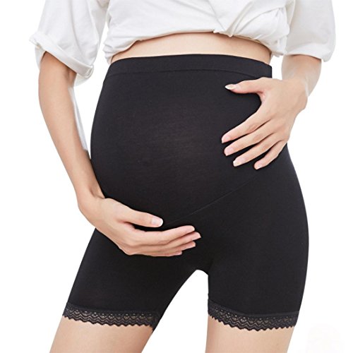 Lenfesh Culotte Maternité De Grossesse Femmes Enceintes De sous-VêTements Souple Shorts Underwear (Asia L/FR 38-40, Noir)