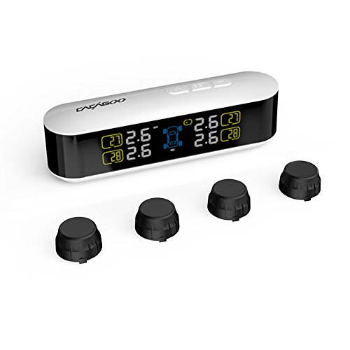 Preisvergleich Produktbild CACAGOO Car TPMS Reifendruckkontrollsystem Reifendruckprüfer Reifendruckmesser 4 Externe Sensoren Farb LCD Display Tire Pressure Monitor System