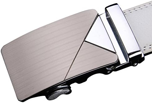 Katusi Mens Automatic Buckle Belt Genuine Leather All Sizes Width 3.5cm White W530