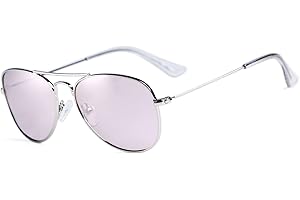 Rocf Rossini Lunettes de Soleil Enfant Filles Polarisées Cat. 3 Lunettes de Soleil pour Bébé Garçons en Métal 2-12 Ans