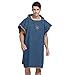 Produktbild G WELL Kapuzen-Poncho Mikrofaser Strand Badeponcho Bademantel Kapuzenhandtuch Duschtuch Badetuch Schwimmen dunkelblau