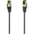 Hama 200693 CAT 8 Halogen-Free S/FTP Shielded Network Cable with 40 Gigabit/s Data Transfer, 3 m Length, Auxiliary
