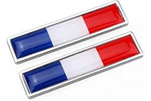 2pcs / 1 paire d'autocollants de voiture en métal drapeau France emblème 3D emblème national signes FR drapeau tricolore badge 58mm * 14mm taille Stickers graphiques pour voiture universelles