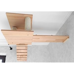 Katzen Wandpark, handgefertigte Tiermöbel / Luxusmöbel, Katzenmöbel in vielen Ausführungen, Kratzbaum / Katzenbaum für die Wand. Hier: Deckenabhängung, 3 Teilig (1551gh)