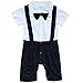 YiZYiF Infant Toddler Boy Baby Bowknot Gentleman Romper Jumpsuit Outfit Clothes Navy Blue 9-12 Months