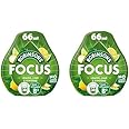 Robinsons Focus Benefit Drops Lemon, Lime & Ginseng with Vitamin B3 and Zinc - with Real Fruit Juice - No Artificial Colours - No Added Sugar - Perfect for Travel - 66ml (Pack of 2)