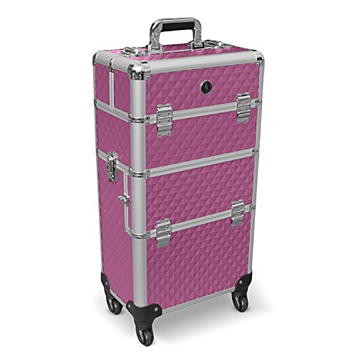 Preisvergleich Produktbild Aluminium Trolley Koffer Schminkkoffer Pilotenkoffer Visagistenkoffer Friseurkoffer in Lila