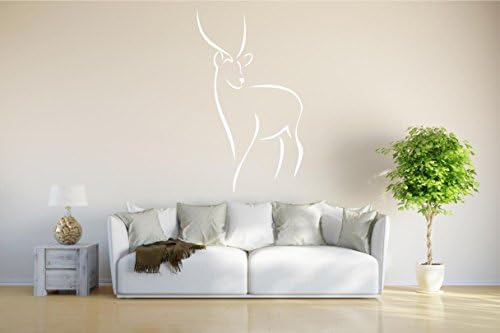 INDIGOS 4051095728986 Childrens Wall Stickers – D231 Beautiful Stag Deer Hunter Meister Tribal, Vinyl, White, 96 x 55 x 1 cm