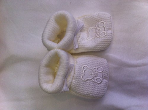 Baby Booties White with Embroidery
