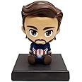 Ab Super Hero Captain-America Bobblehead Action Figures with Mobile Holder for Car Dashboard, Office Desk & Study Table (Captain-America)